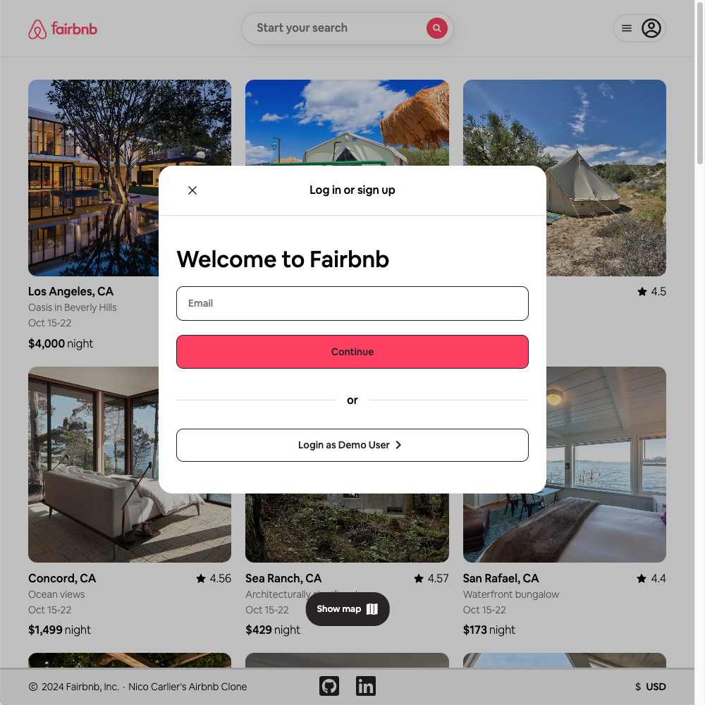 Airbnb App Interface Screenshot