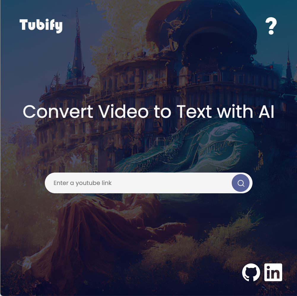 Tubify App Interface Screenshot